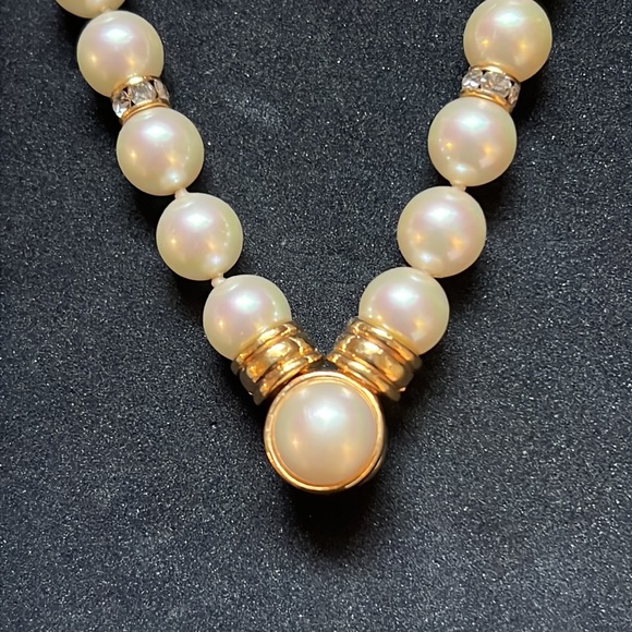 Vintage 80-90s Christian DIOR Glass Pearl Reversible Runway Necklace - Picture 5 of 14